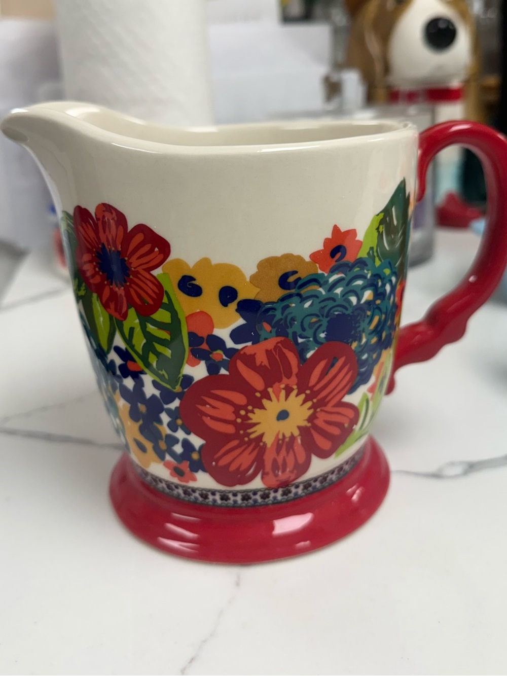 Pioneer Woman Dazzling Dahlias Measuring 1 quart Pitcher
